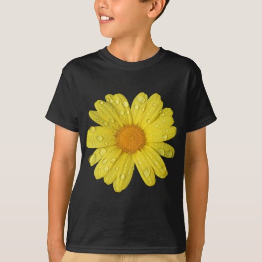 Gele Daisy in de Regen T-shirt (Voorkant)