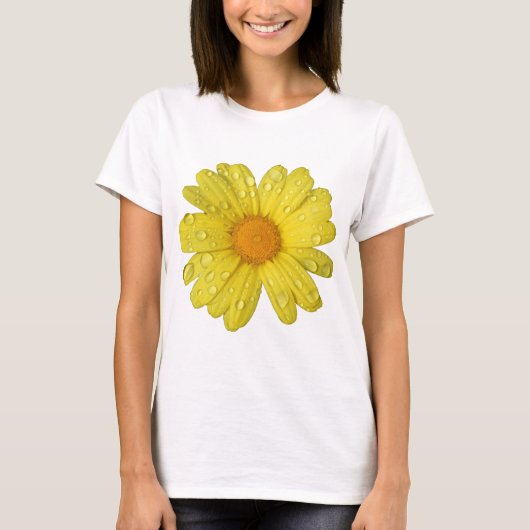 Gele Daisy in de Regen T-shirt (Voorkant)