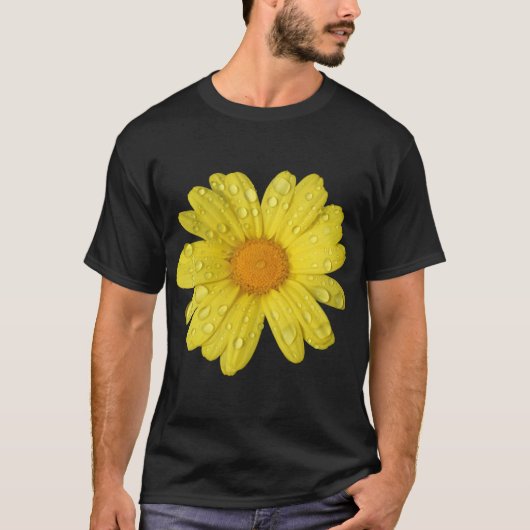 Gele Daisy in de Regen T-shirt (Voorkant)