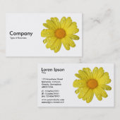 Gele Daisy in de Regen Visitekaartje (Voorkant / Achterkant)