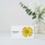 Gele Daisy in de Regen Visitekaartje (Staand voorkant)