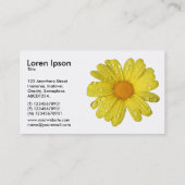 Gele Daisy in de Regen Visitekaartje (Achterkant)