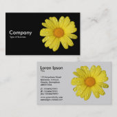 Gele Daisy in de Regen - Zwart Visitekaartje (Voorkant / Achterkant)