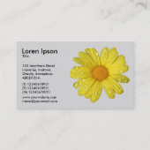 Gele Daisy in de Regen - Zwart Visitekaartje (Achterkant)