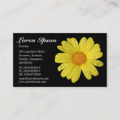 Gele Daisy in de Regen - Zwart Visitekaartje (Achterkant)