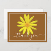 Gele Daisy Lichtbruine Achtergrond Dank Je Briefkaart (Voorkant / Achterkant)