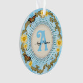 Gele Daisy Monogram Ornament (voorkant)