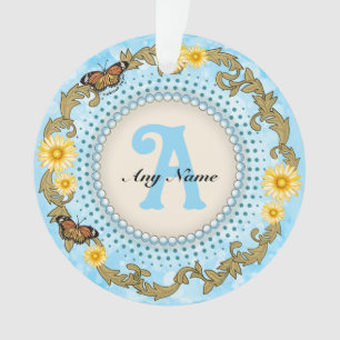 Gele Daisy Monogram Ornament