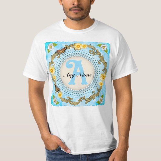 Gele Daisy-monogram T-shirt (Voorkant)