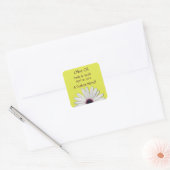 Gele Daisy Olijfolie Gepersonaliseerde Favor Etike Vierkante Sticker (Envelop)