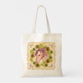 Gele Daisy Paard Tote Bag (Achterkant)