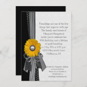 Gele Daisy Polka Dots Stripes Speciale Verjaardag Kaart (Voorkant / Achterkant)