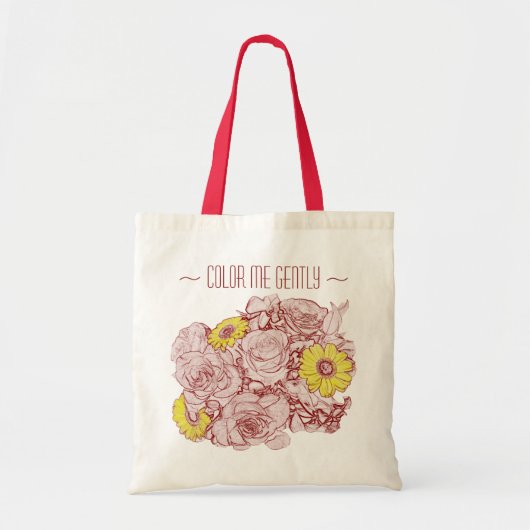 Gele Daisy Red Rose beschetst Bouquet Custom Tote Bag (Voorkant)