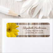 Gele Daisy rustieke schuur hout Adresetiketten Etiket (Insitu)