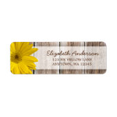 Gele Daisy rustieke schuur hout Adresetiketten Etiket (Voorkant)