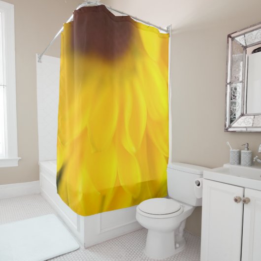 Gele Daisy Shower Curtain Douchegordijn (In situ)
