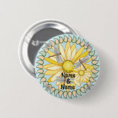 Gele Daisy-speldje Ronde Button 5,7 Cm (Voorkant /achterkant)