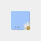 Gele Daisy Stylish Floral Blue Post-it® Notes (Voorkant)