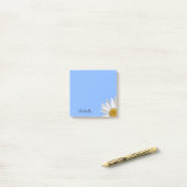Gele Daisy Stylish Floral Blue Post-it® Notes (Op bureau)