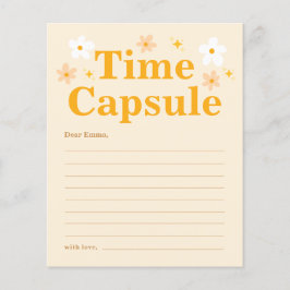 Gele Daisy Verjaardag Tijd Capsule Feest Spelkaart
