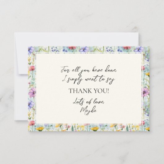 Gele Daisy Wildflower Bloemen Patroon Bedankkaart (Voorkant)