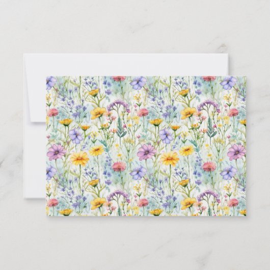 Gele Daisy Wildflower Bloemen Patroon Bedankkaart (Achterkant)