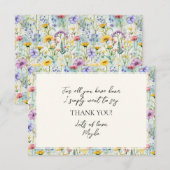 Gele Daisy Wildflower Bloemen Patroon Bedankkaart (Voorkant / Achterkant)