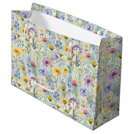 Gele Daisy Wildflower Bloemen Patroon Groot Cadeauzakje