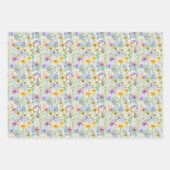 Gele Daisy Wildflower Bloemen Patroon Inpakpapier Vel (Voorkant)
