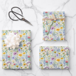 Gele Daisy Wildflower Bloemen Patroon Inpakpapier Vel