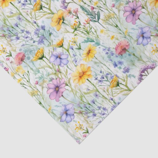 Gele Daisy Wildflower Bloemen Patroon Tissuepapier (Detail)