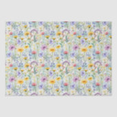 Gele Daisy Wildflower Bloemen Patroon Tissuepapier (Voorkant)