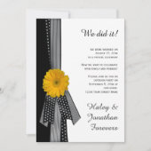 Gele Daisy Zwart Wit Receptie Kaart (Voorkant)