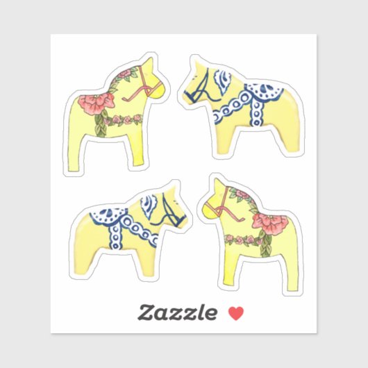 Gele Dala Horses Sticker (Vel)