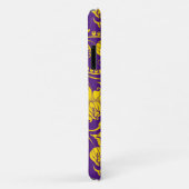 Gele damasjes op paars Case-Mate iPhone case (Achterkant/rechts)