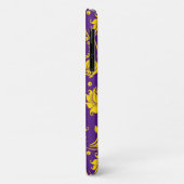 Gele damasjes op paars Case-Mate iPhone case (Achterkant/links)