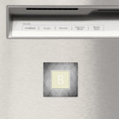 Gele Damask Monogram Magnet (Insitu (Vaatwasser))