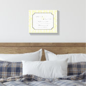 Gele damast bruiloft gepersonaliseerde canvas kuns afdruk (Insitu (Slaapkamer))