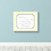 Gele damast bruiloft gepersonaliseerde canvas kuns afdruk (Insitu (Houten vloer))