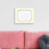 Gele damast bruiloft gepersonaliseerde canvas kuns afdruk (Insitu (Woonkamer))