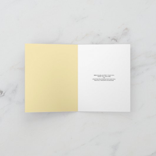 Gele Damast Kuiken Whimsical Baby Shower/Geboorte Bedankkaart (Binnen)