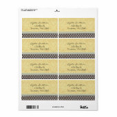 Gele Damast met zwarte en witte stippen Etiket (Full Sheet)