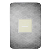 Gele  Damast Monogram Badmat (Voorkant Verticaal)