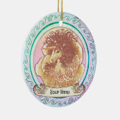 Gele Dame Eenhoorn Keramisch Ornament (Rechts)