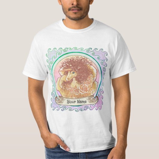 Gele Dame Eenhoorn T-shirt (Voorkant)