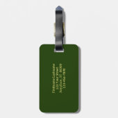 Gele dame Slipper Orchid Flower Personalized Bagagelabel (Achterkant verticaal)