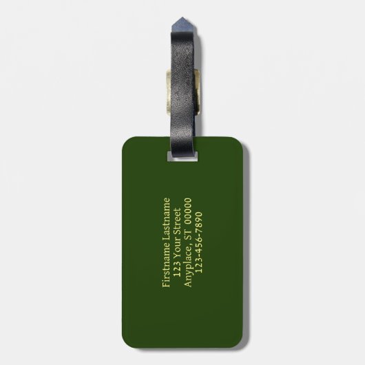 Gele dame Slipper Orchid Flower Personalized Bagagelabel (Achterkant verticaal)