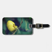 Gele dame Slipper Orchid Flower Personalized Bagagelabel (Voorkant horizontaal)