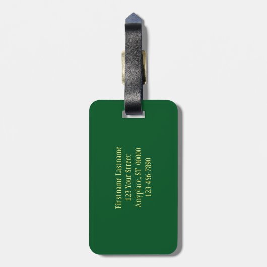 Gele dame Slipper Orchid Flower Personalized Bagagelabel (Achterkant verticaal)