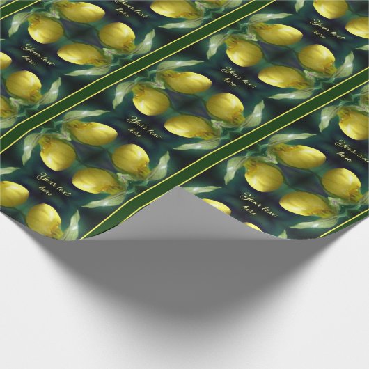 Gele dame Slipper Orchid Flower Personalized Cadeaupapier (Hoek)